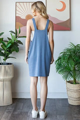 Trendsi Heimish Full Size Ribbed Sleeveless Mini Tank Dress Plus Size - Dresses