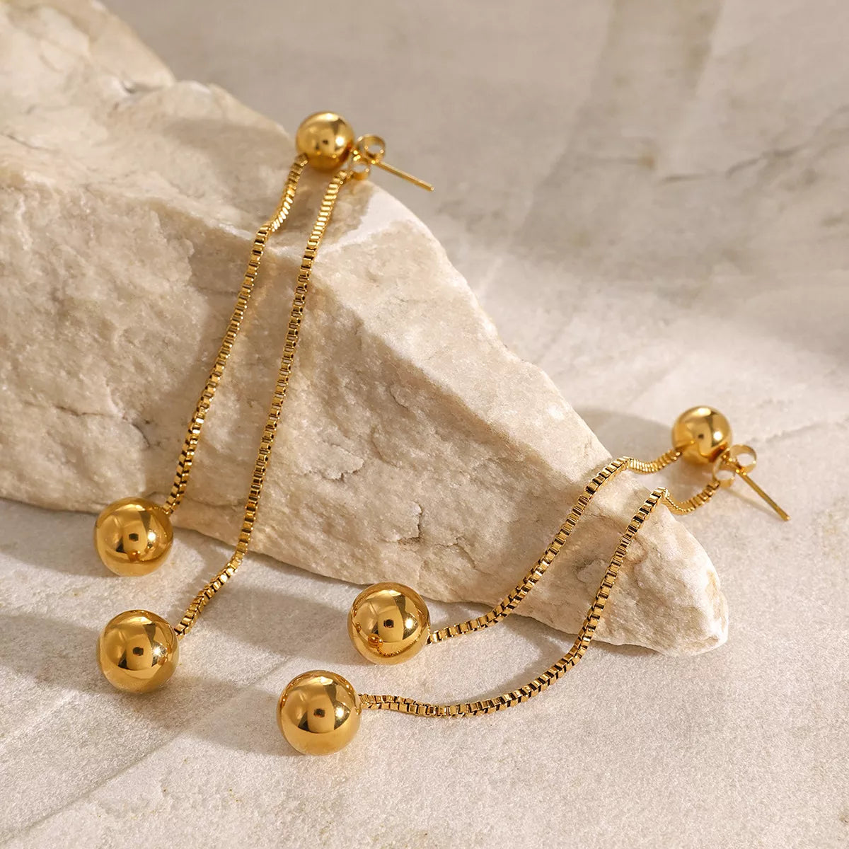 Trendsi 18K Gold-Plated Ball Drop Earrings -