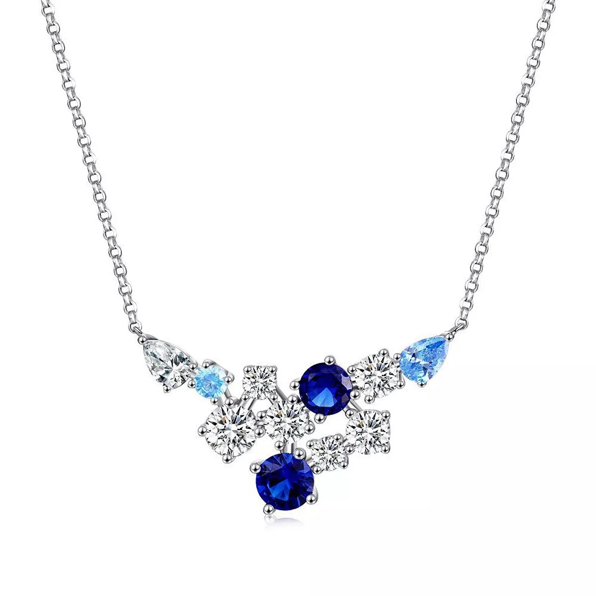 Trendsi 925 Sterling Silver Zircon Pendant Necklace -