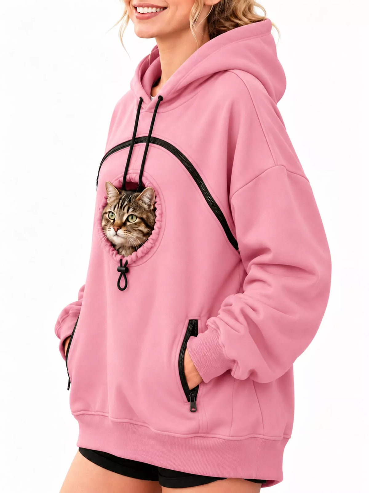 Pink kangaroo pet pouch hoodie