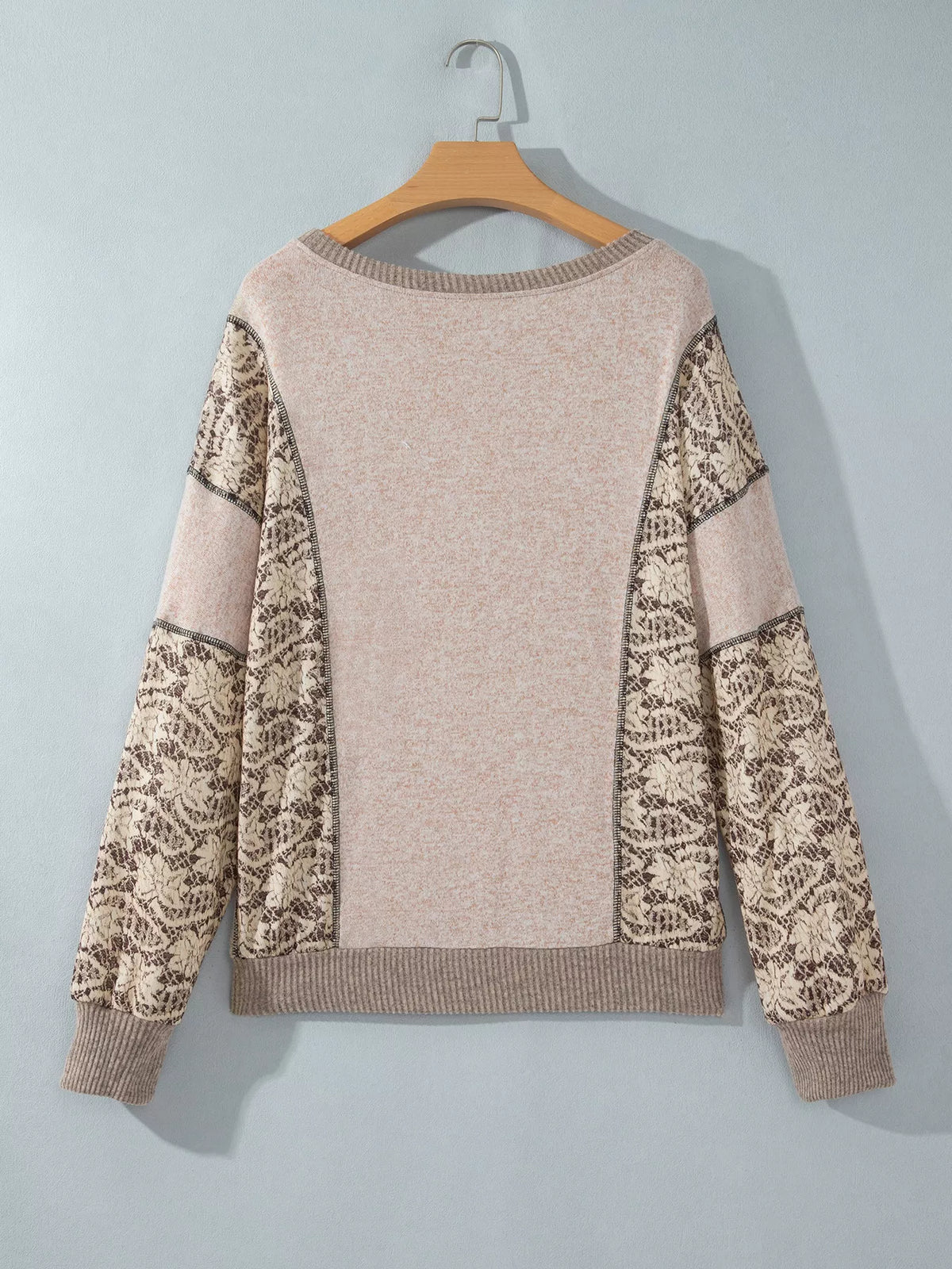 Trendsi Floral Print Round Neck Long Sleeve Shift Top -