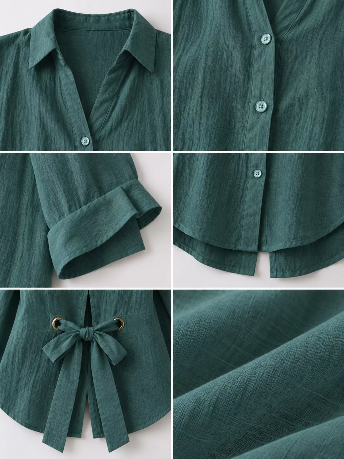 Loose fit tie back shirt, detail view