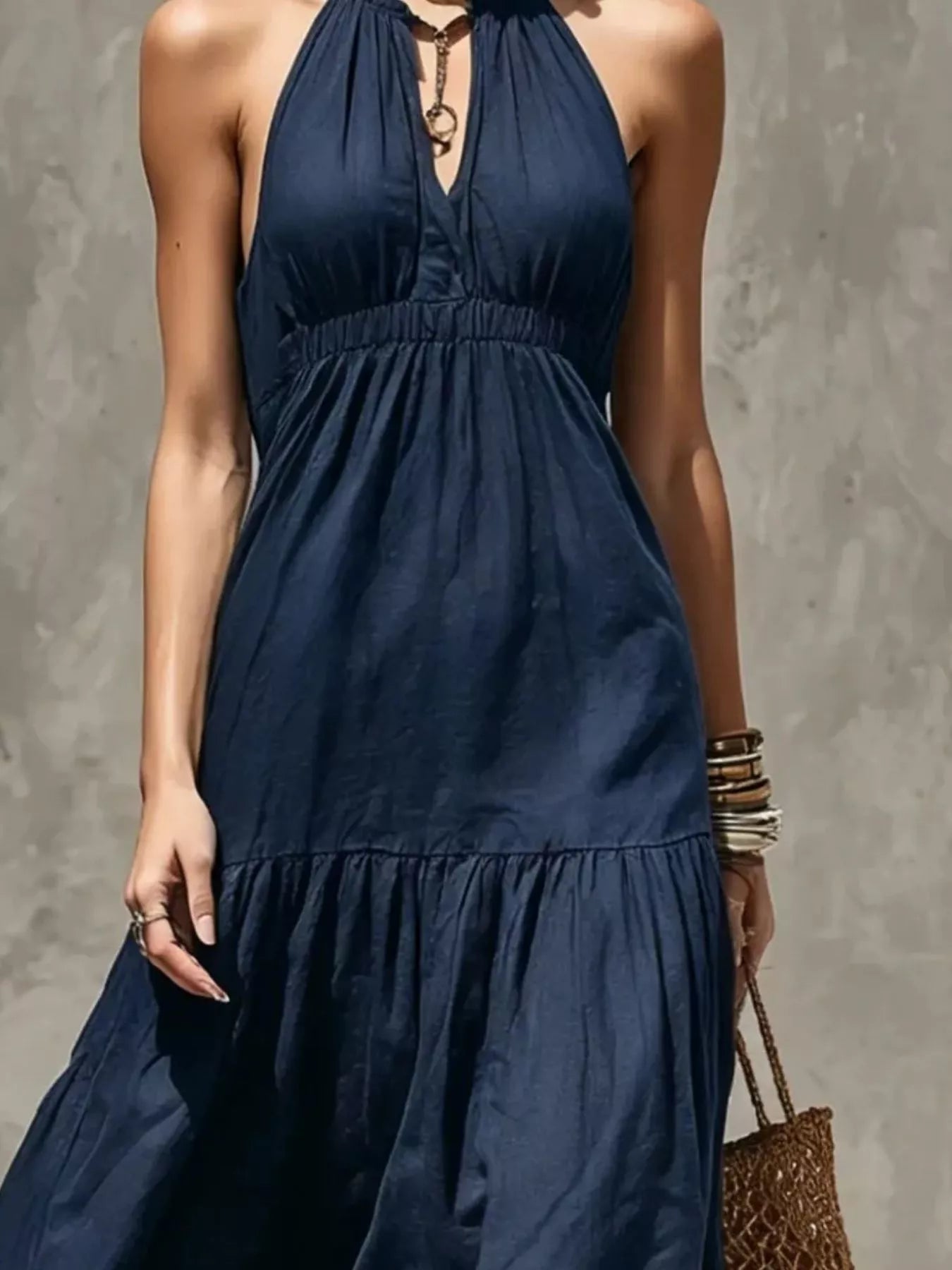 Trendsi Sleeveless Tiered Maxi Dress -