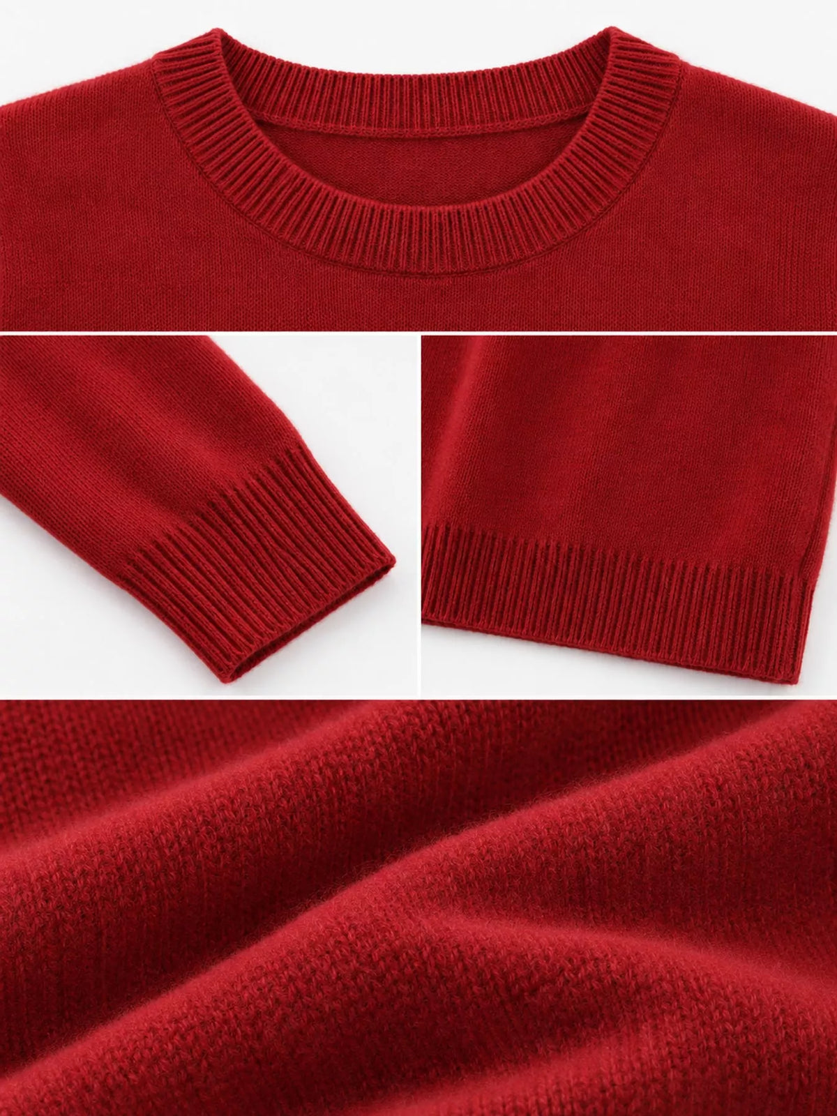 Crew Neck Long Sleeve Sweater — garment construction details