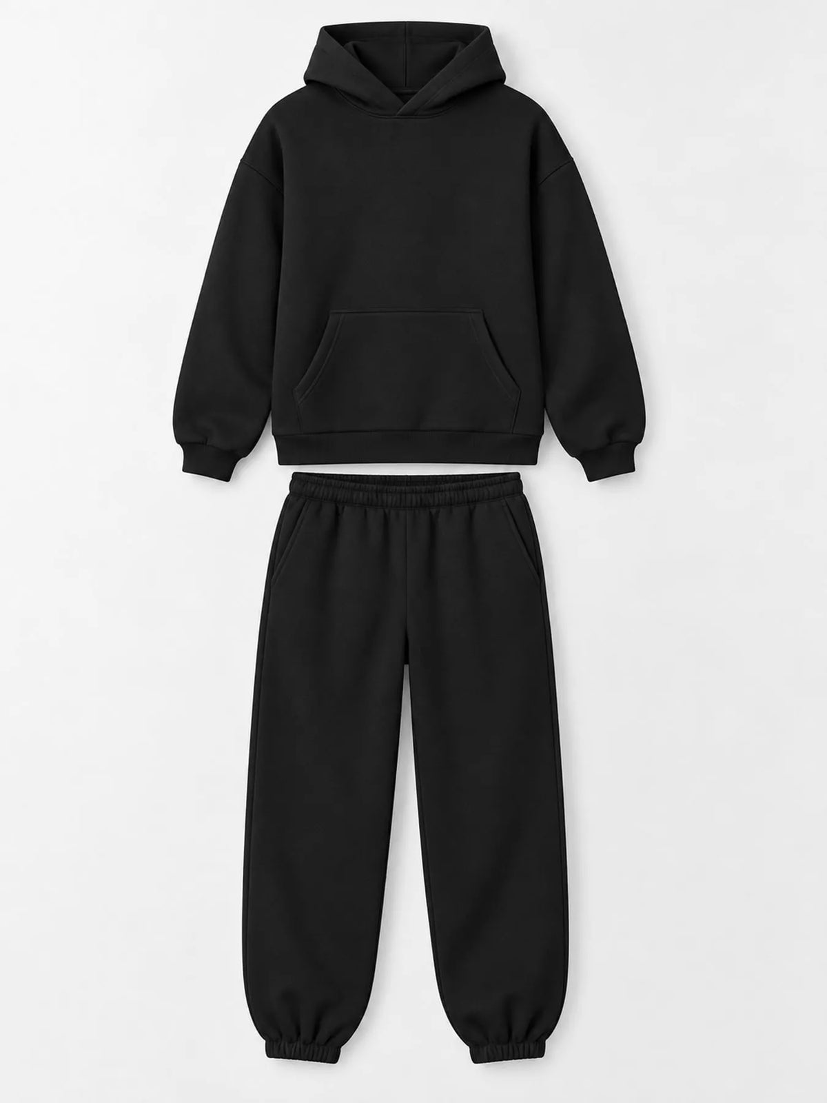 Kangaroo Pocket Hoodie and Joggers Set — garment front