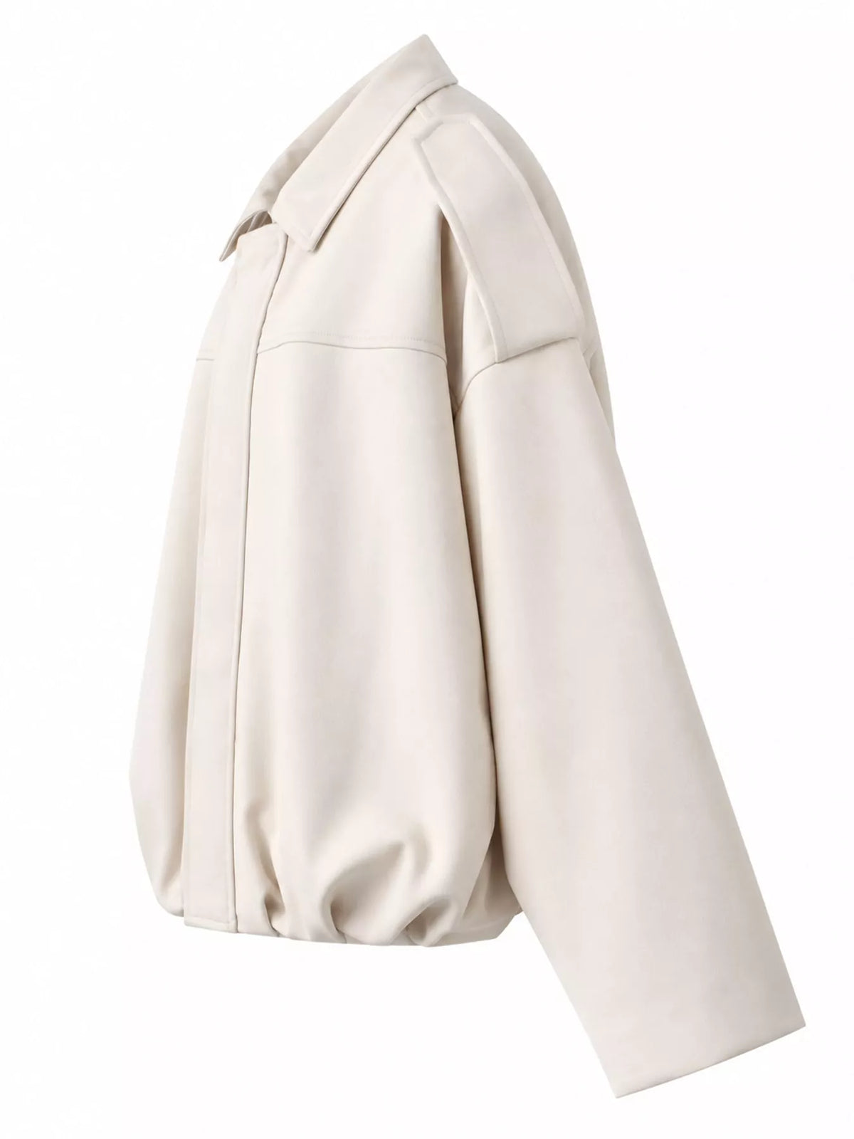 Cropped zip jacket, cream side