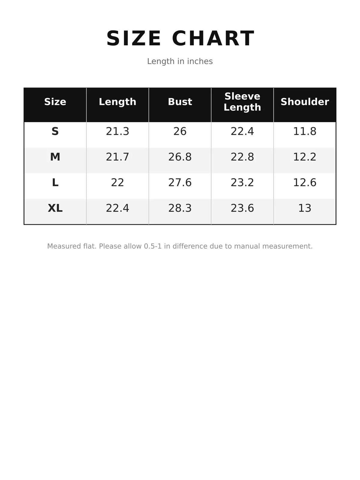 Size chart for contrast collar ribbed knit top with button detail