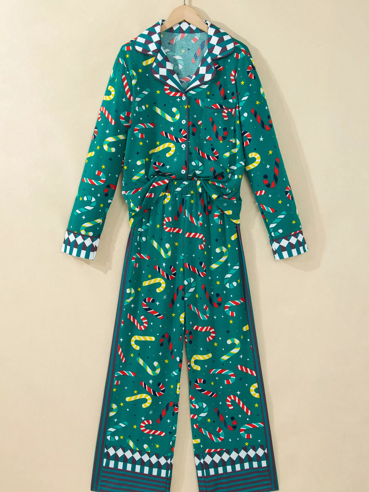 Candy-cane lounge set, green hanging set front