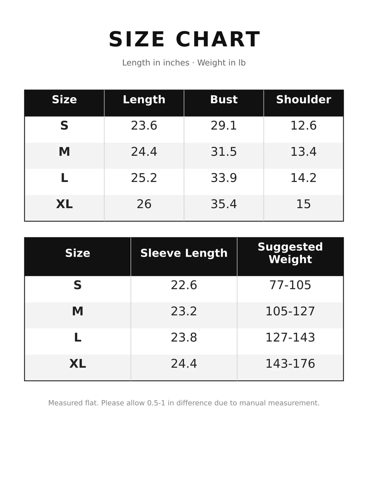Slim-Fit Mock Neck Long Sleeve T-Shirt — size and measurement chart