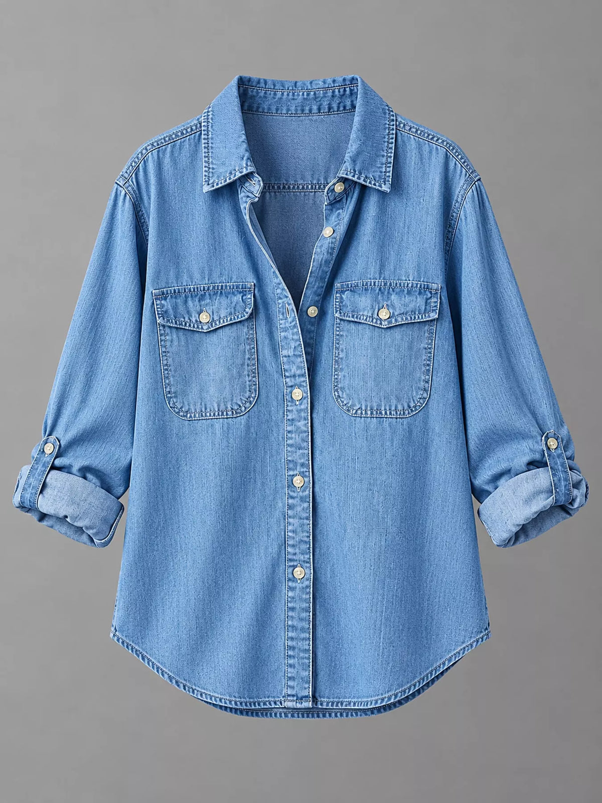 Dark Blue button-down denim shirt