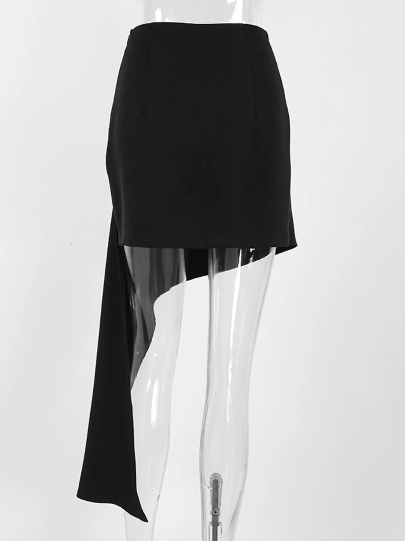 Trendsi Asymmetric High-Waisted Draped Mini Skirt -