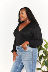 Trendsi Culture Code Full Size V- Neck Bodysuit -