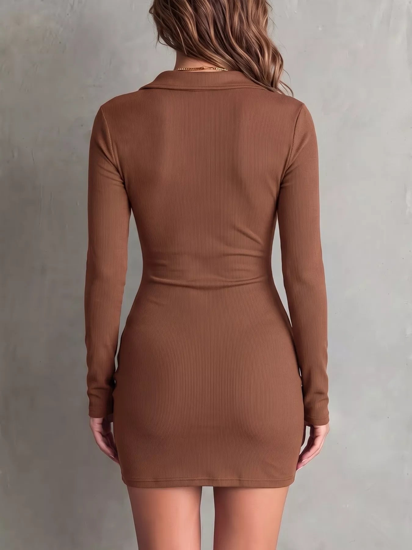 Trendsi Button-Down Bodycon Mini Dress -