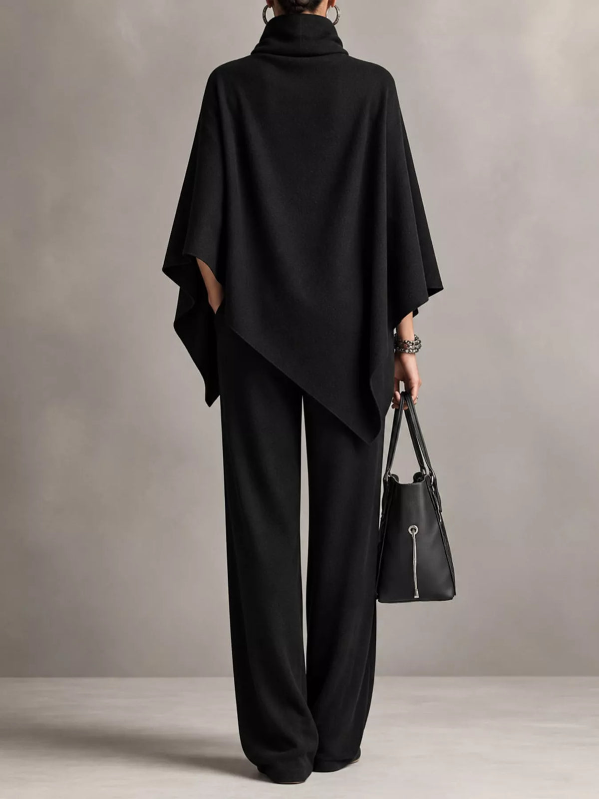 Poncho and pants set, black back