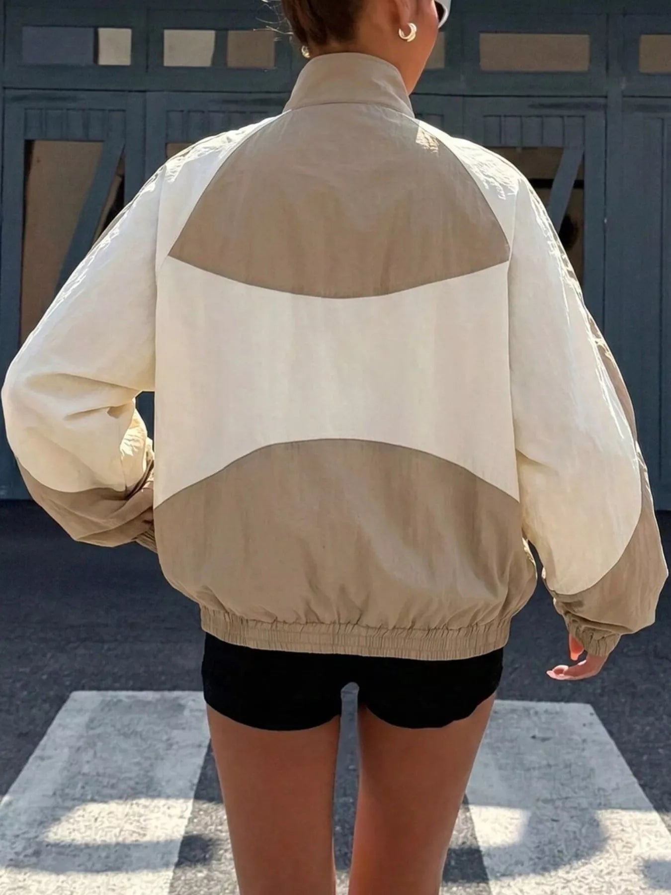 Trendsi Color Block Zip-Up Jacket -