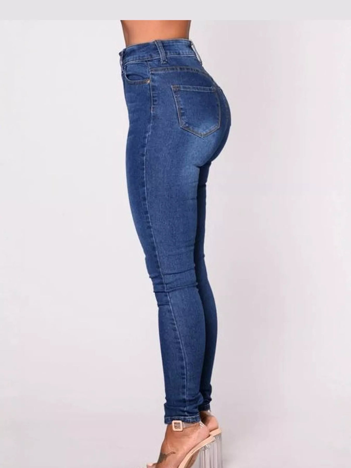 Dark Blue high-waisted skinny jeans