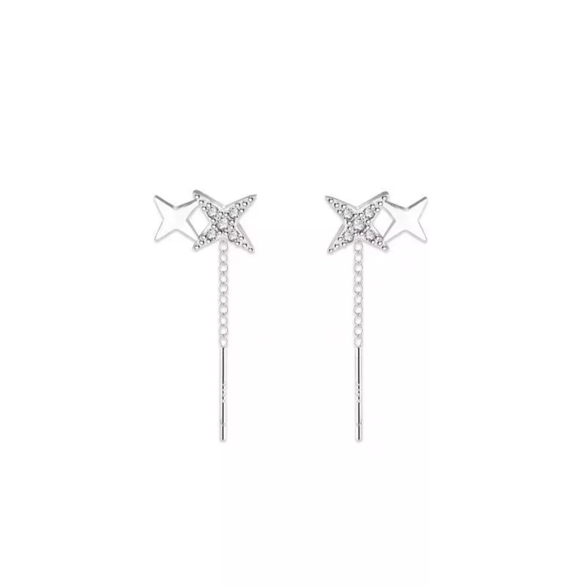 Trendsi 925 Sterling Silver Star Earrings -