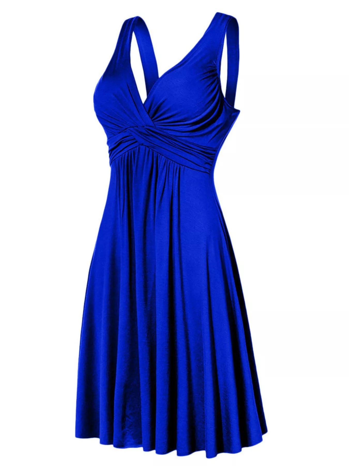 Trendsi Full Size Twisted Sleeveless Ruched Waist A-Line Dress Plus Size -