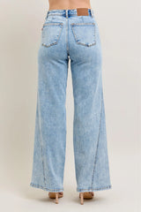 Trendsi Judy Blue Full Size High Waist Wide Leg Jeans with Skewed Inseam Plus Size -