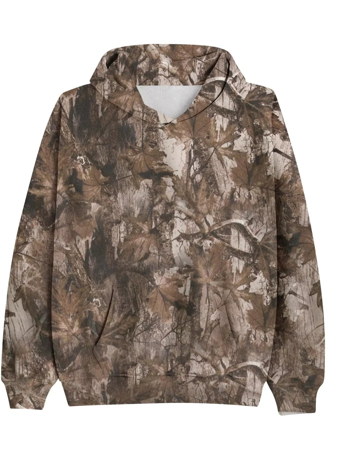 Trendsi Printed Kangaroo Pocket Oversized Hoodie -