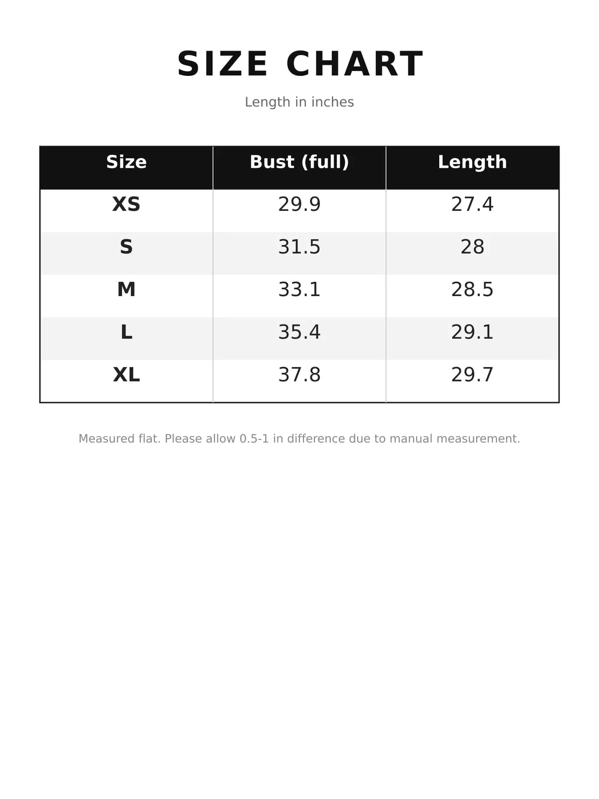 Size chart for floral lace mock neck long sleeve bodysuit