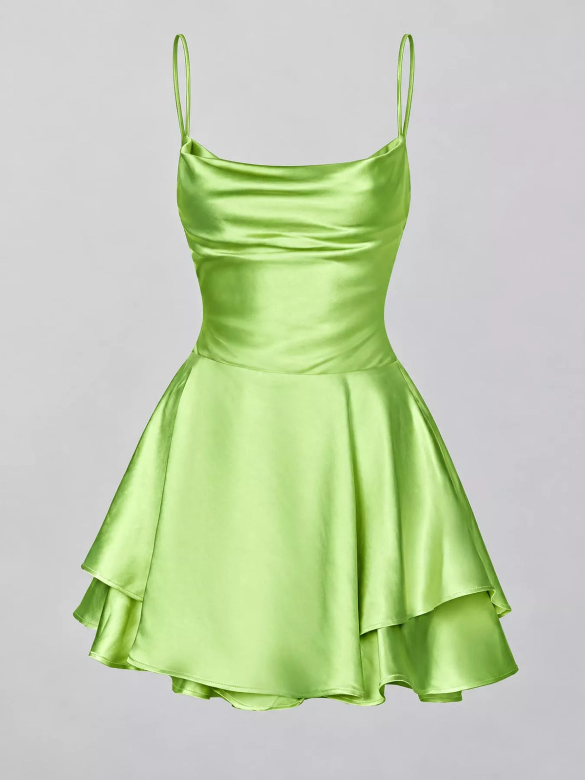 Cowl neck spaghetti-strap mini dress, product view