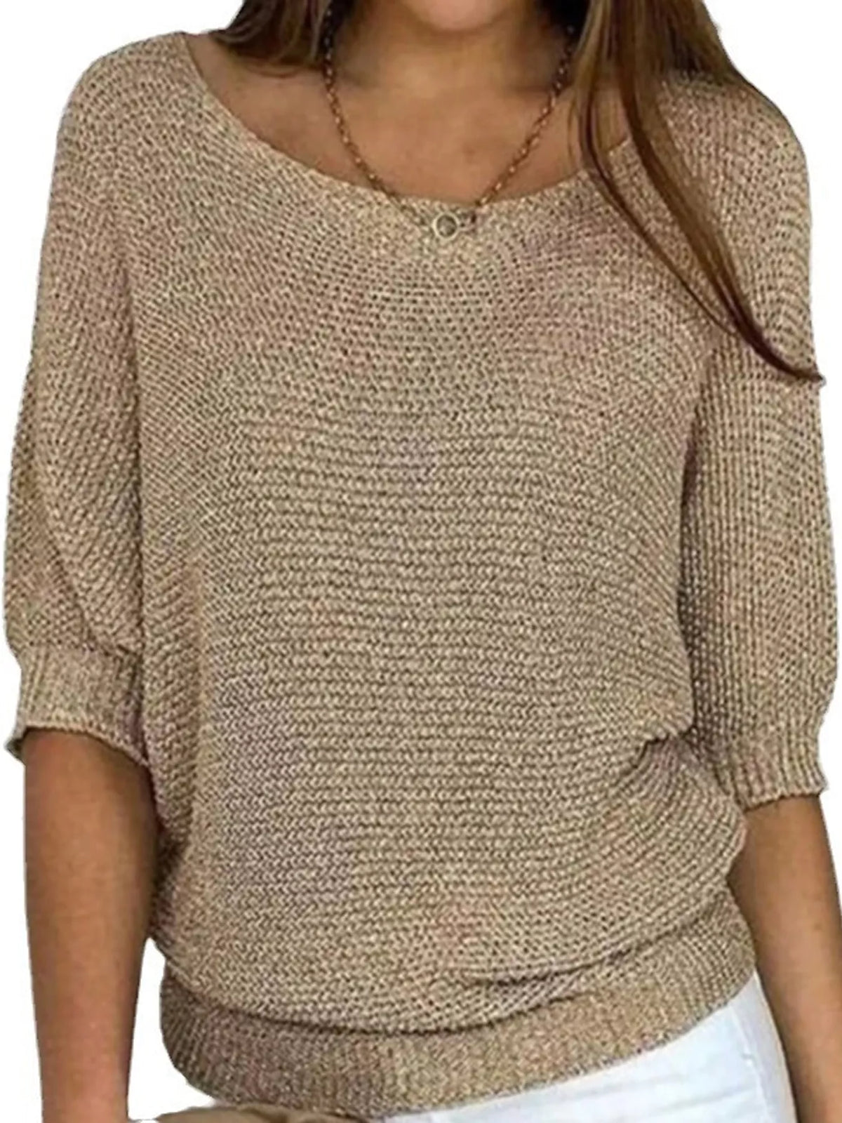 Three-quarter sleeve sweater