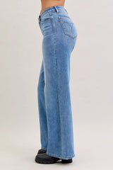 Trendsi Judy Blue Mid Rise Retro Wide Leg Jeans -