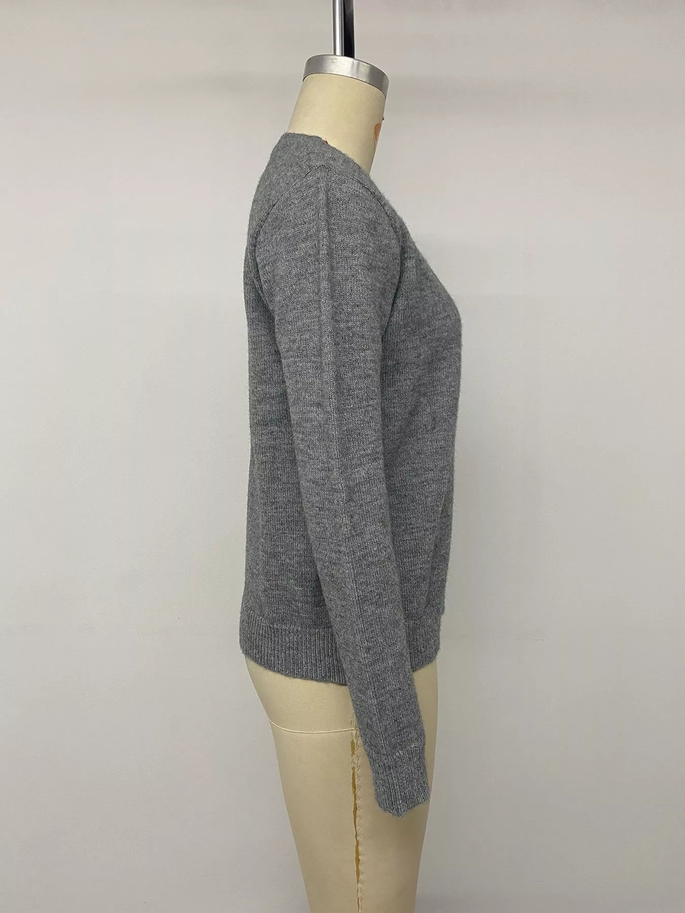 Trendsi Contrast Button Long Sleeve Cardigan -