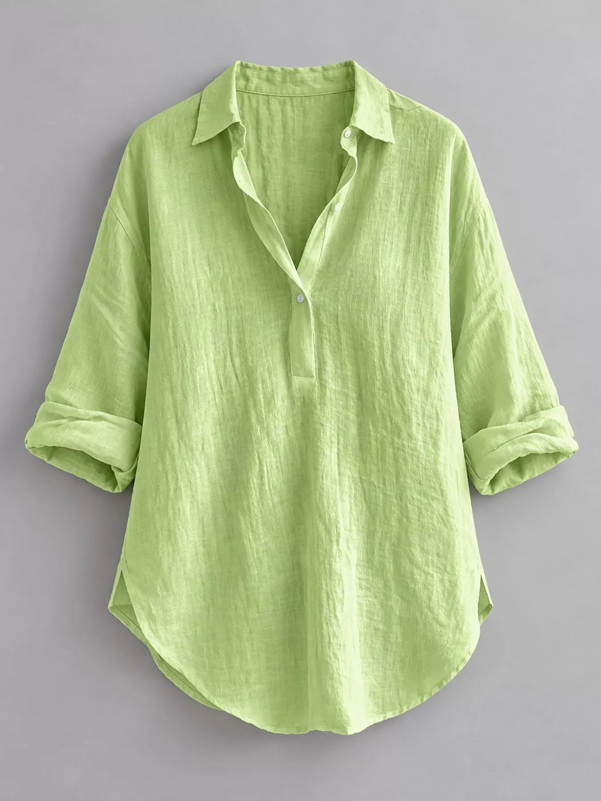 Collared blouse, green flat lay