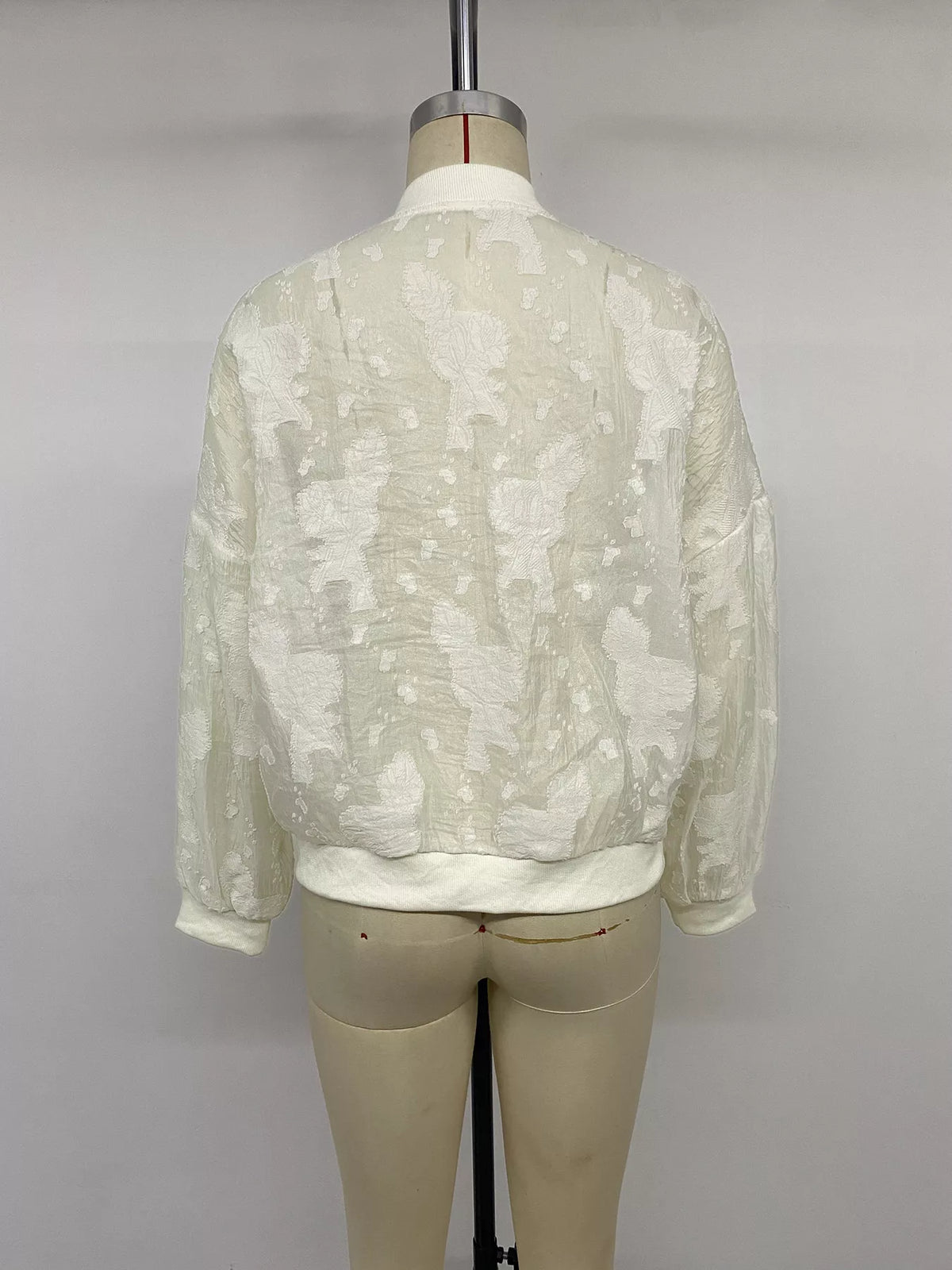Trendsi Jacquard Zip Up Long Sleeve Jacket -