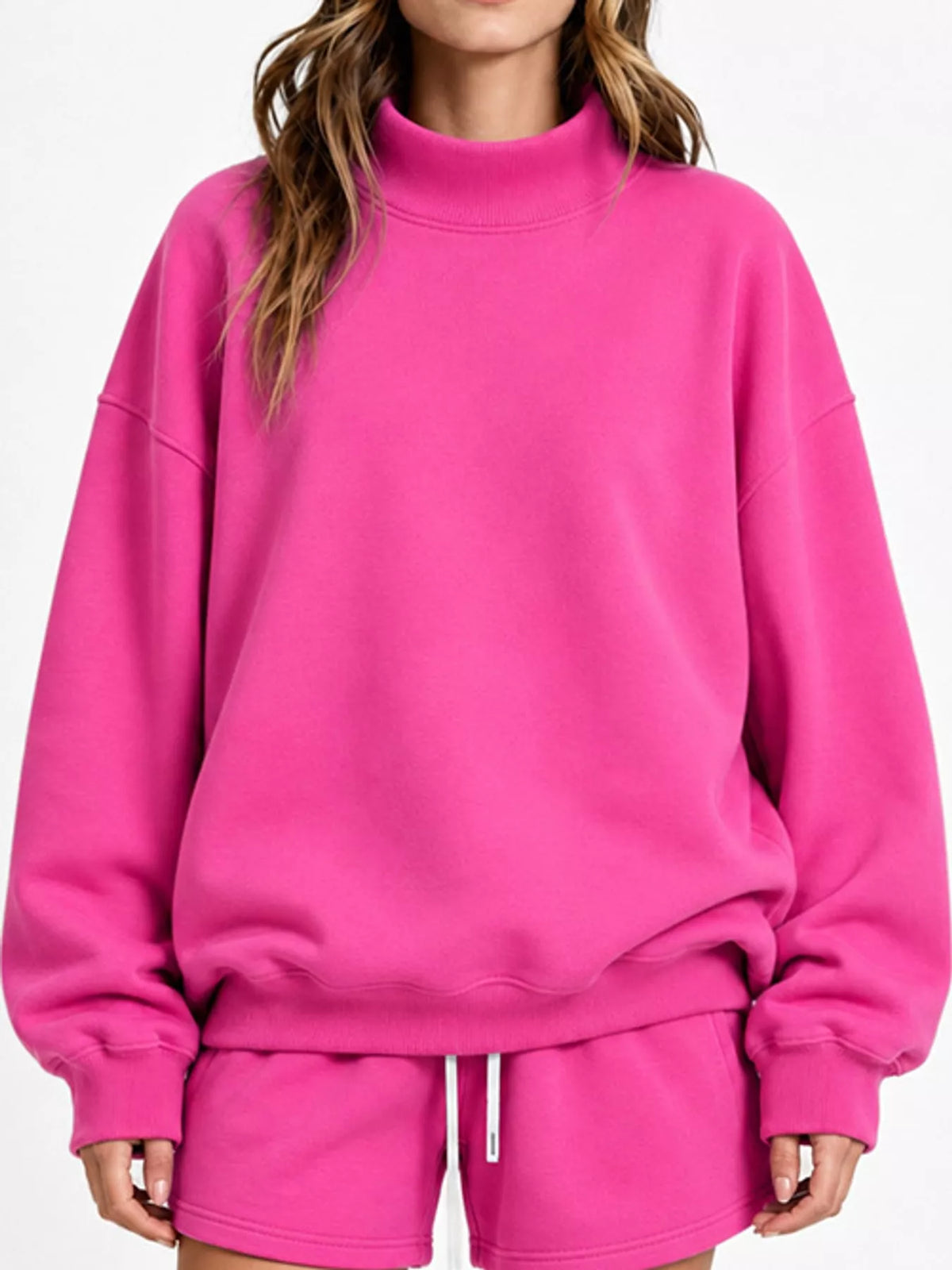 Hot pink oversized dropped shoulder sweatshirt
