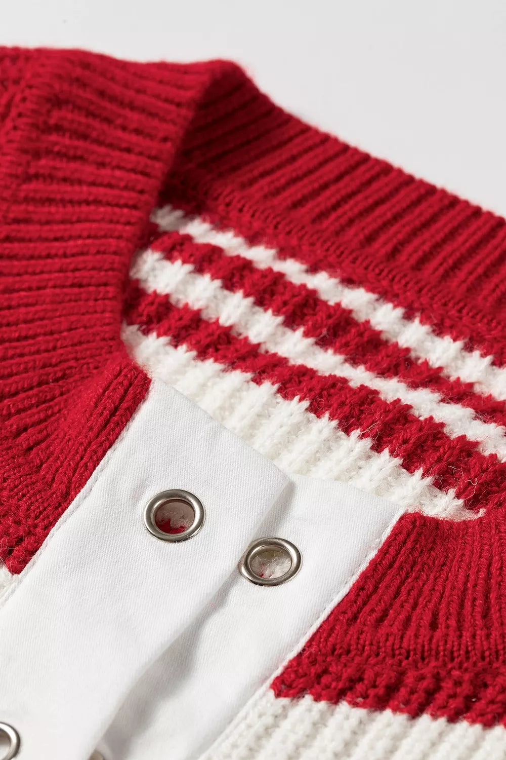 Striped colorblock V-neck long sleeve sweater