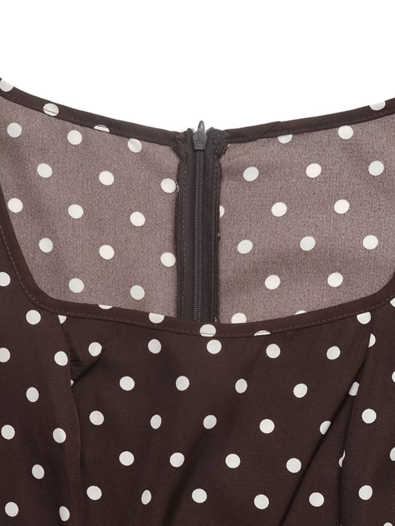 Trendsi Polka Dot Square Neck Long Sleeve Maxi Dress -