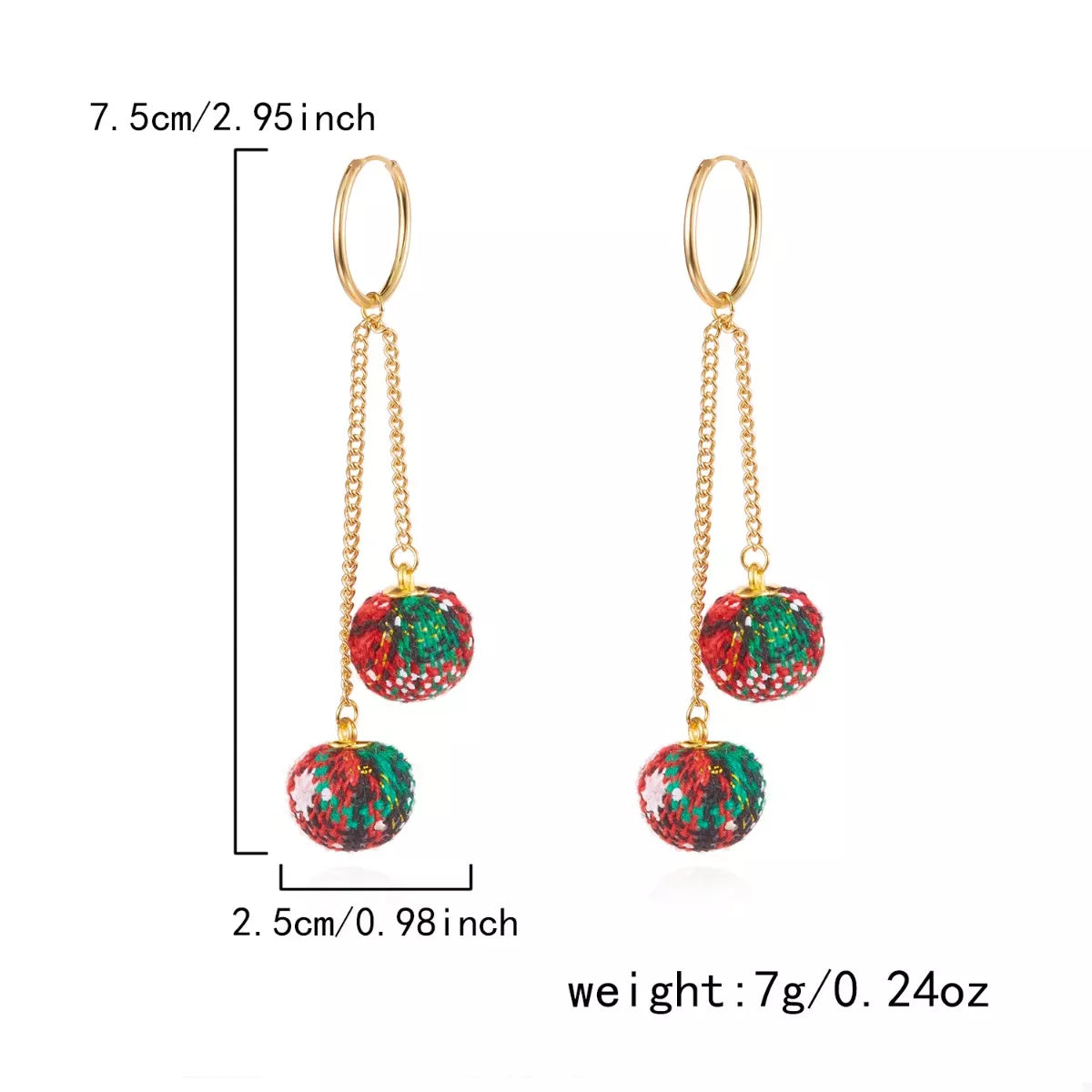 Trendsi 18K Gold-Plated Ball Drop Earrings -