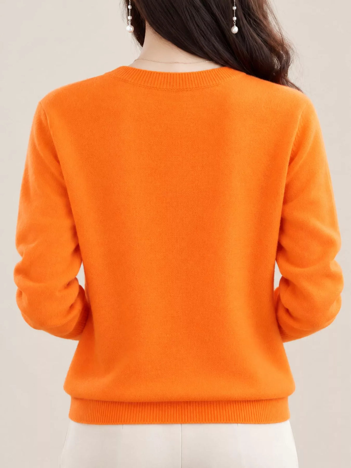 Button-down cardigan, orange back