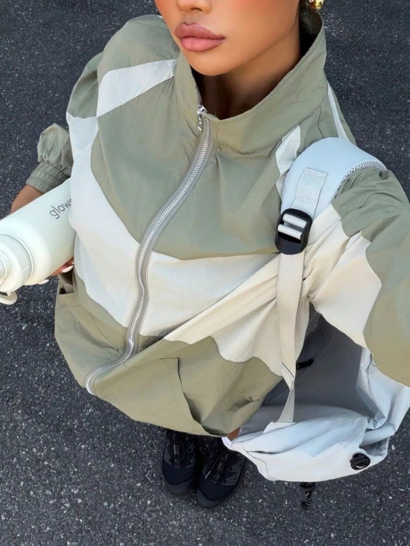Trendsi Color Block Zip-Up Jacket -