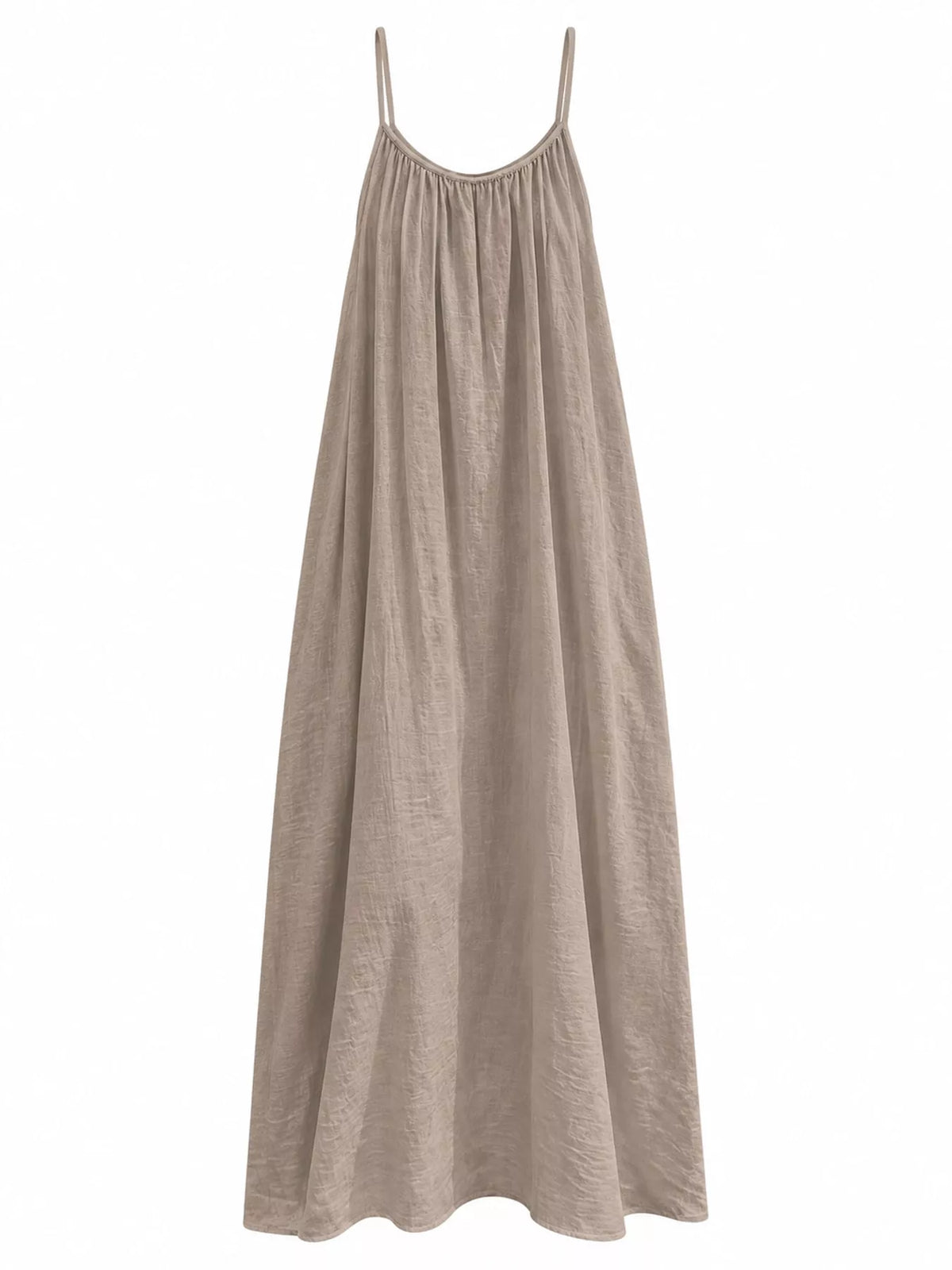 Backless Spaghetti Strap Maxi Dress — garment front