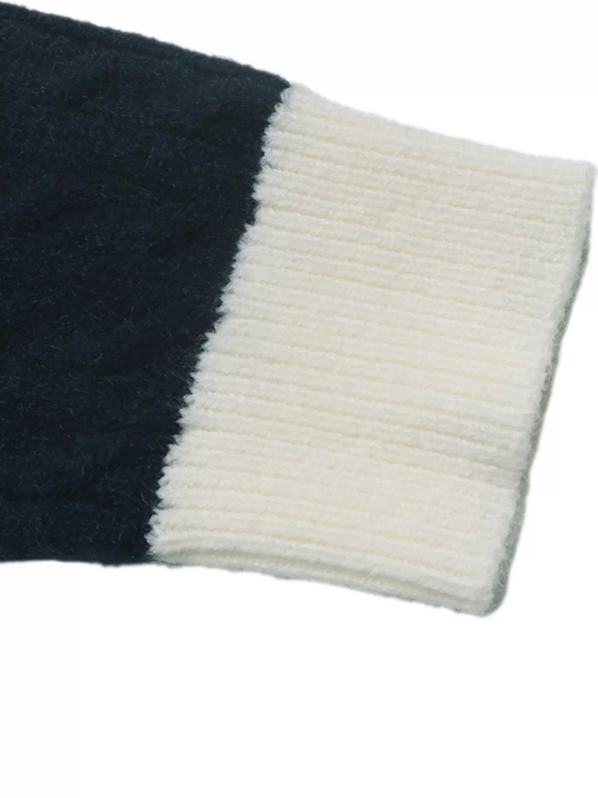 Trendsi Cable Knit Contrast Collar Sweater -