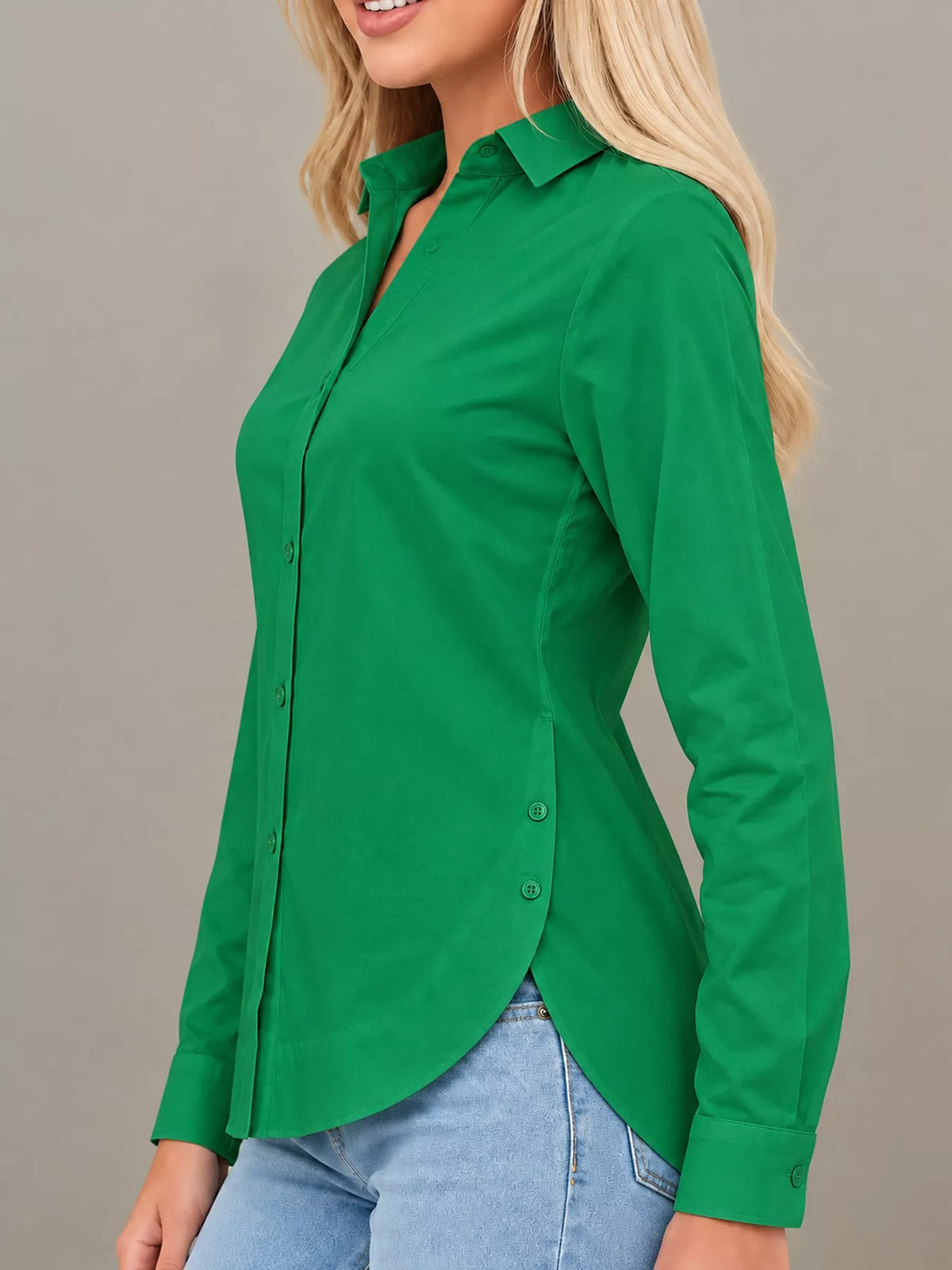 Button-Up Long Sleeve Shirt — side view