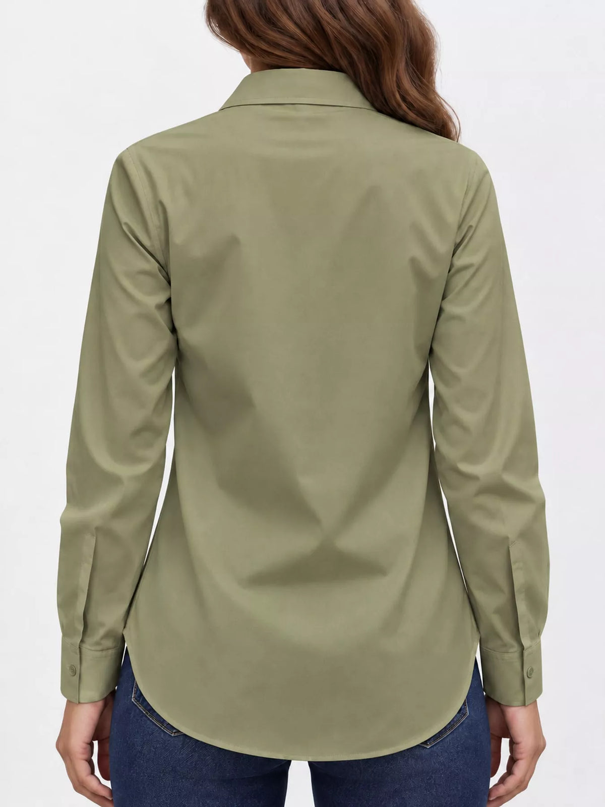Button-Up Long Sleeve Shirt — back view