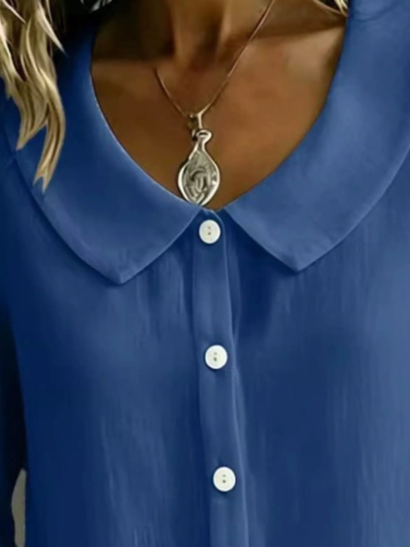 Trendsi Full Size Peter Pan Collar Button-Down Shirt Plus Size -