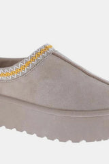 Trendsi Weeboo Platform Embroidered Trim Slip-On Boots -