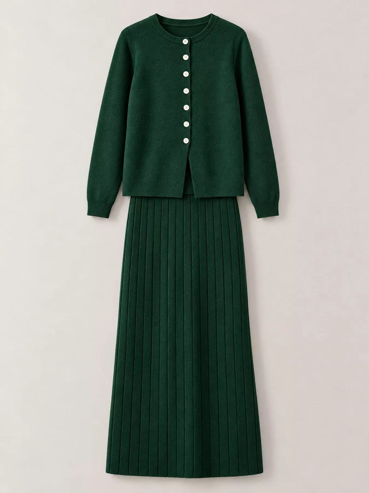 Cardigan and skirt set, product view