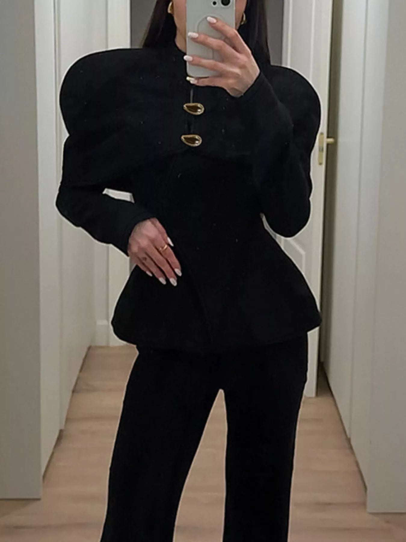 Trendsi Cape-Style Button Up Outerwear -