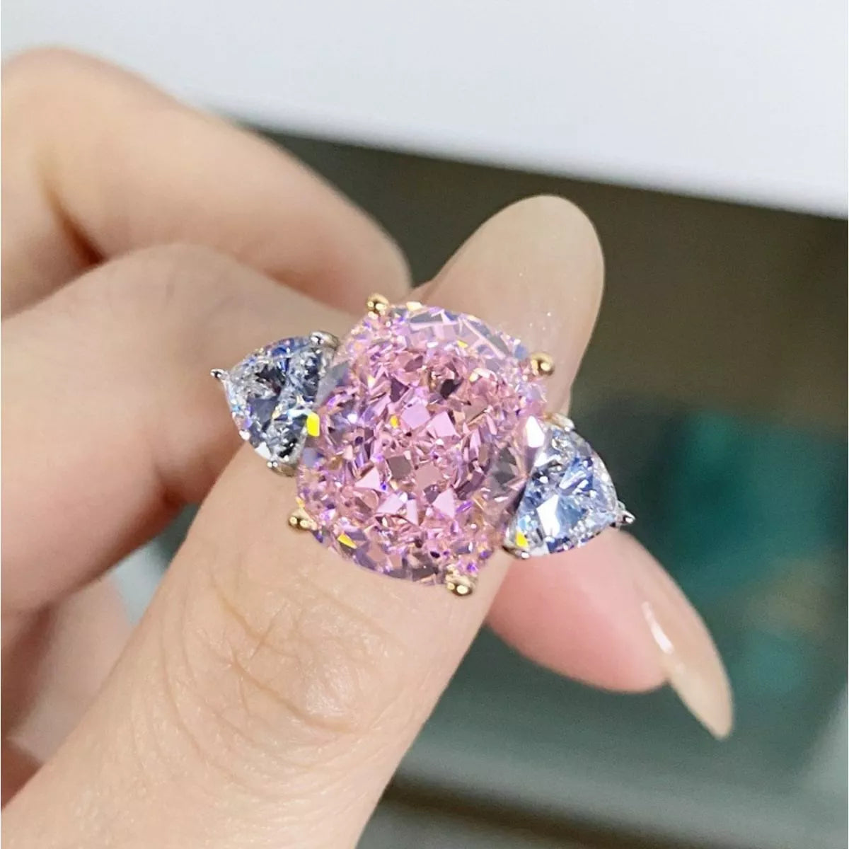 Trendsi 925 Sterling Silver Zircon Geometric Ring -
