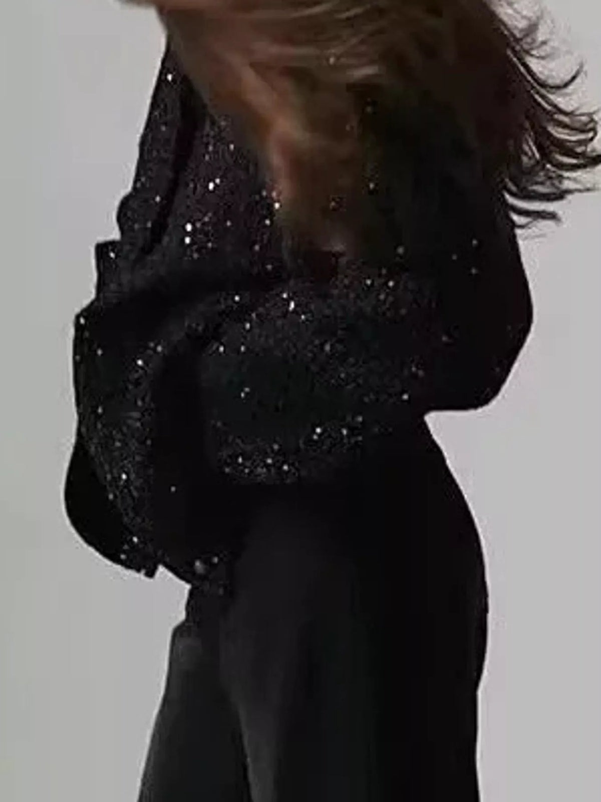 Black tweed bomber jacket with front pockets