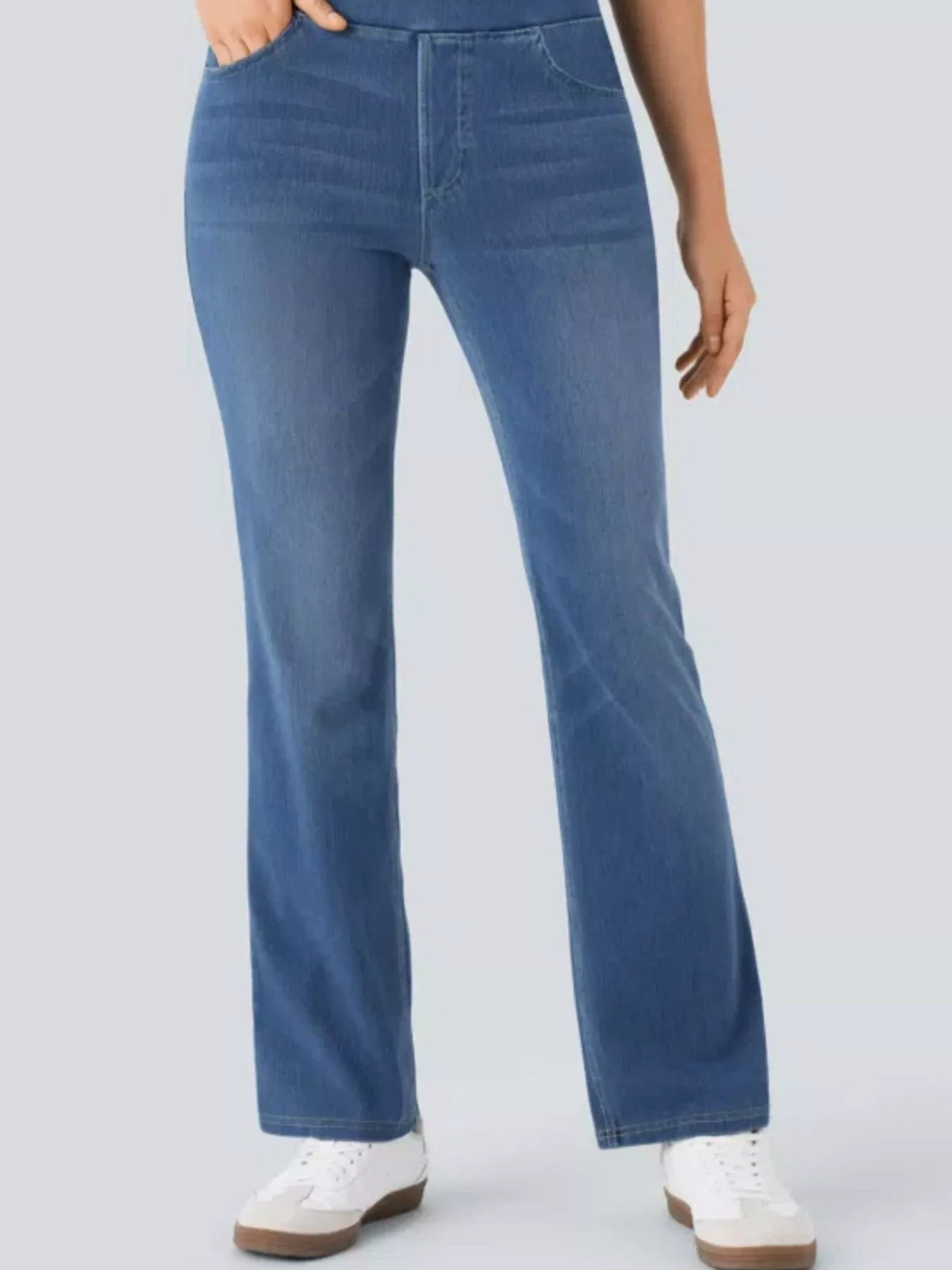 High-Waisted Flared Jeans — front view