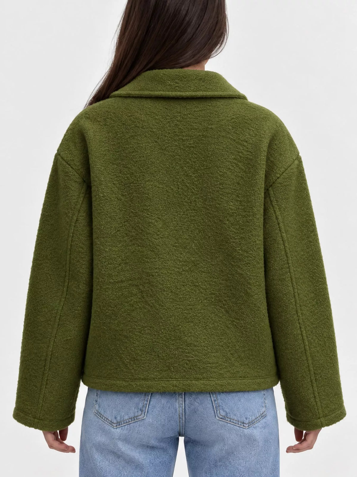 Zip-Up Cropped Jacket — back view