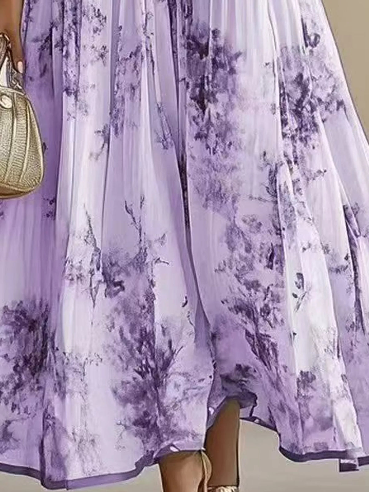 V-neck long sleeve maxi dress, construction and design details